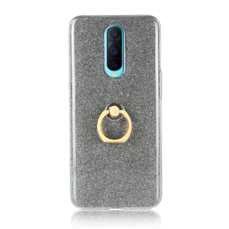 For OPPO R17 Pro Glittery Powder Shockproof TPU Protective Case with Ring Holder