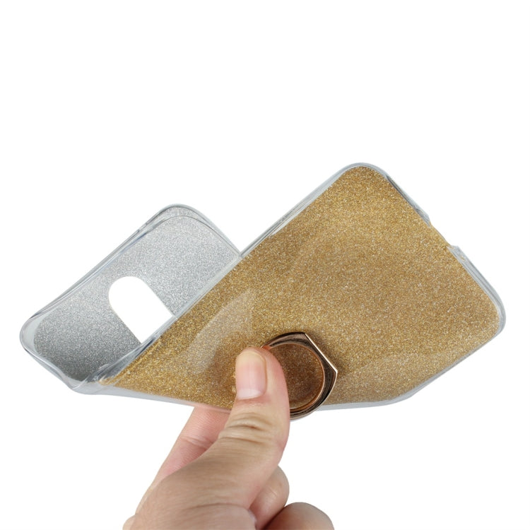 For OPPO R17 Pro Glittery Powder Shockproof TPU Protective Case with Ring Holder