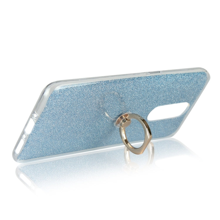 For OPPO R17 Pro Glittery Powder Shockproof TPU Protective Case with Ring Holder