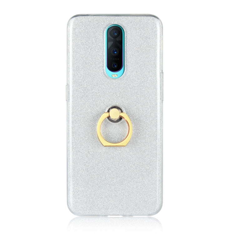 For OPPO R17 Pro Glittery Powder Shockproof TPU Protective Case with Ring Holder