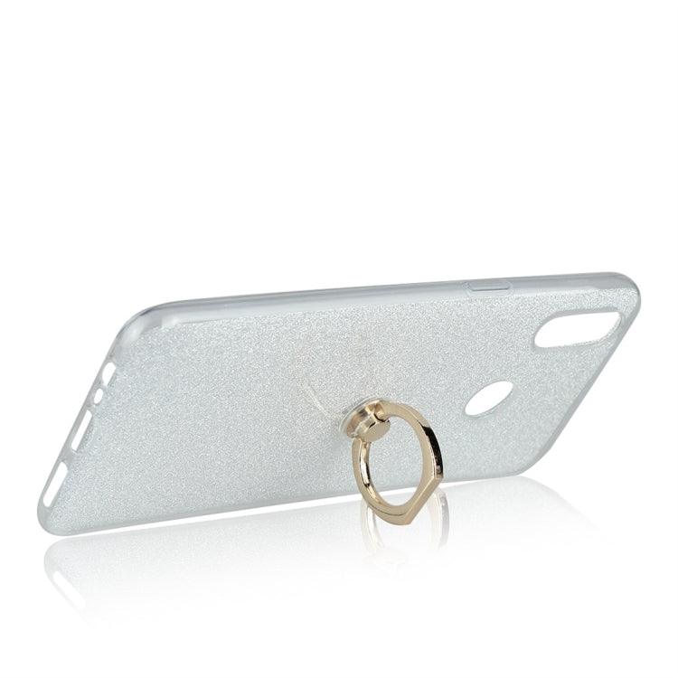 For OPPO Realme 3 Glittery Powder Shockproof TPU Protective Case with Ring Holder