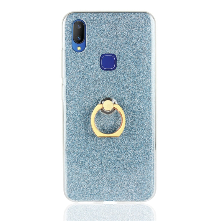 For Vivo V11i Glittery Powder Shockproof TPU Protective Case with Ring Holder