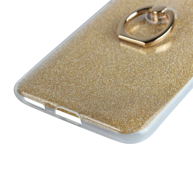 For Vivo V15 Pro Glittery Powder Shockproof TPU Protective Case with Ring Holder