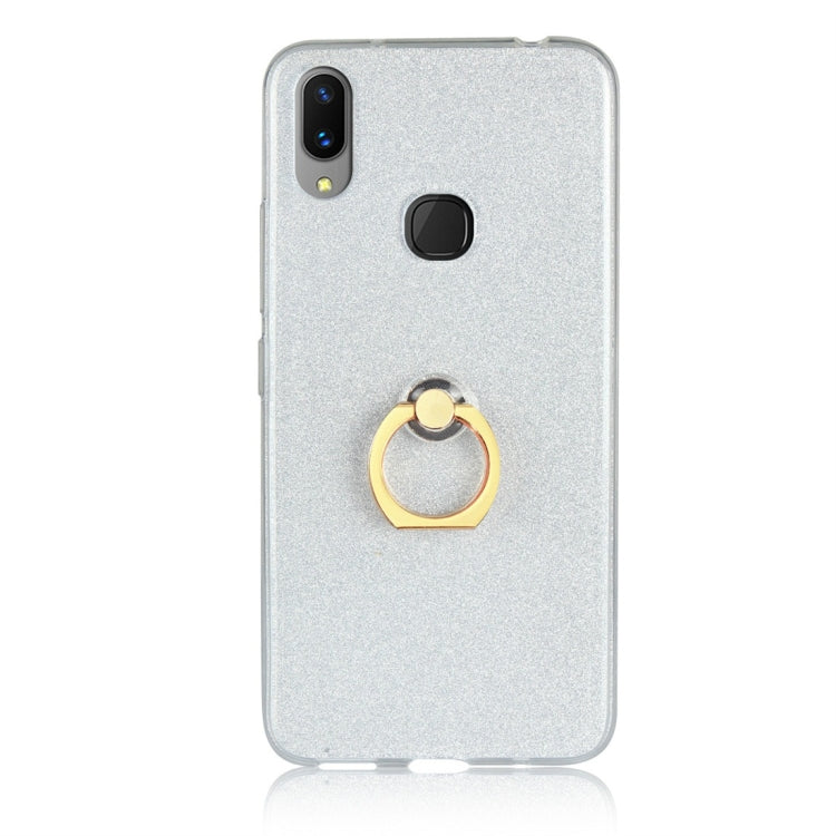 For Vivo X21i Glittery Powder Shockproof TPU Protective Case with Ring Holder
