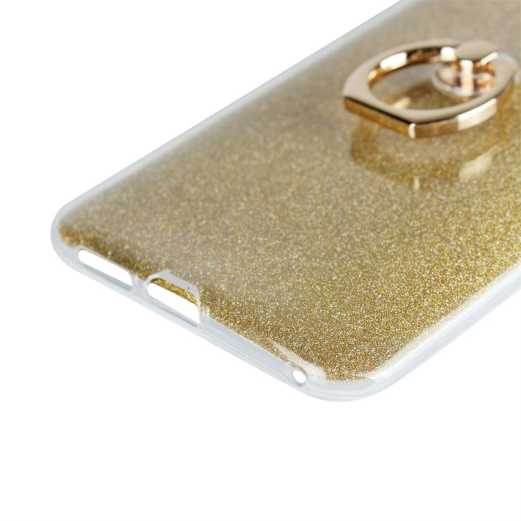 For Vivo X21 UD Glittery Powder Shockproof TPU Protective Case with Ring Holder