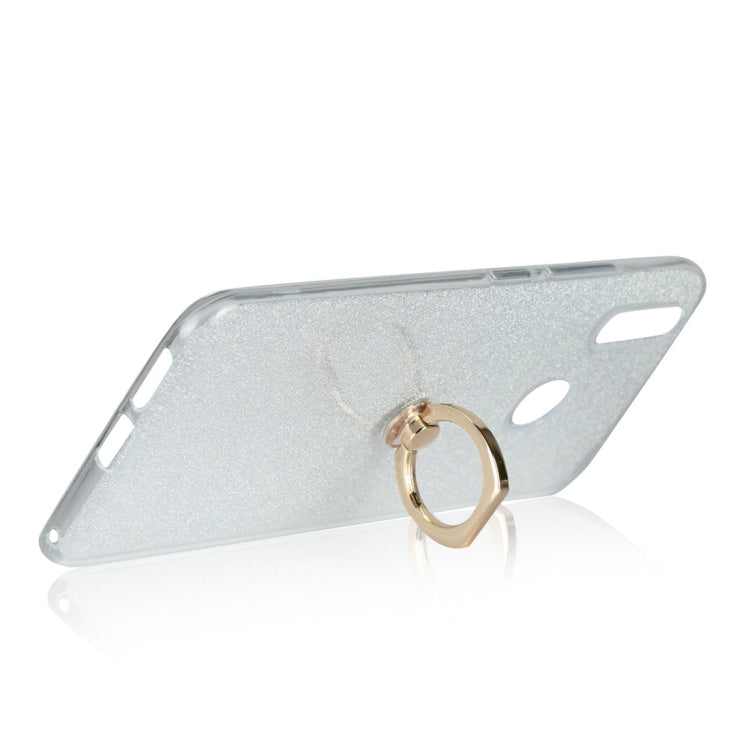 For Vivo X21 Glittery Powder Shockproof TPU Protective Case with Ring Holder