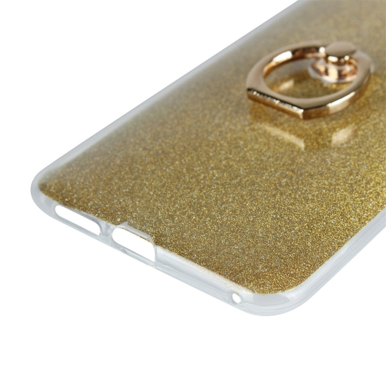 For Vivo X21 Glittery Powder Shockproof TPU Protective Case with Ring Holder