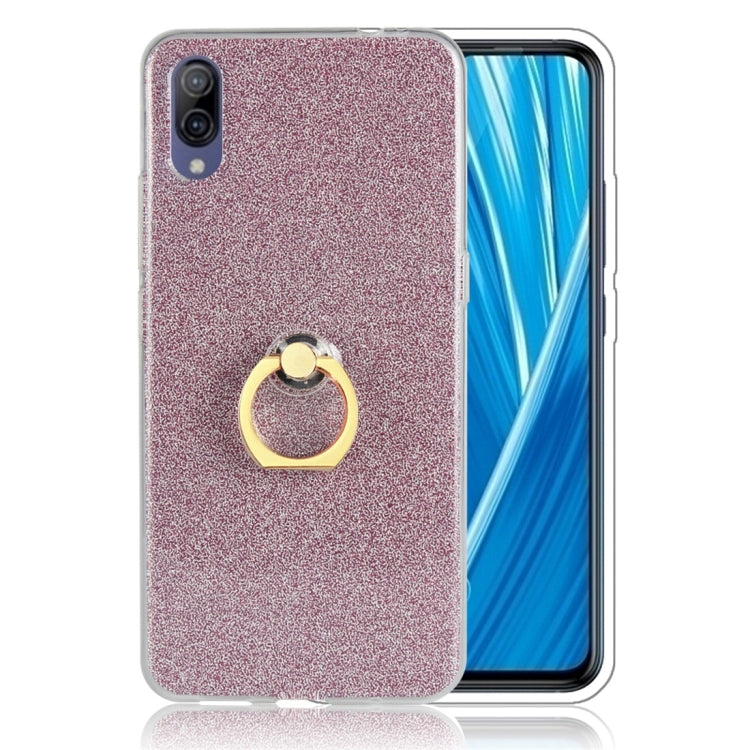 For Vivo X23 Symphony Edition Glittery Powder Shockproof TPU Protective Case with Ring Holder
