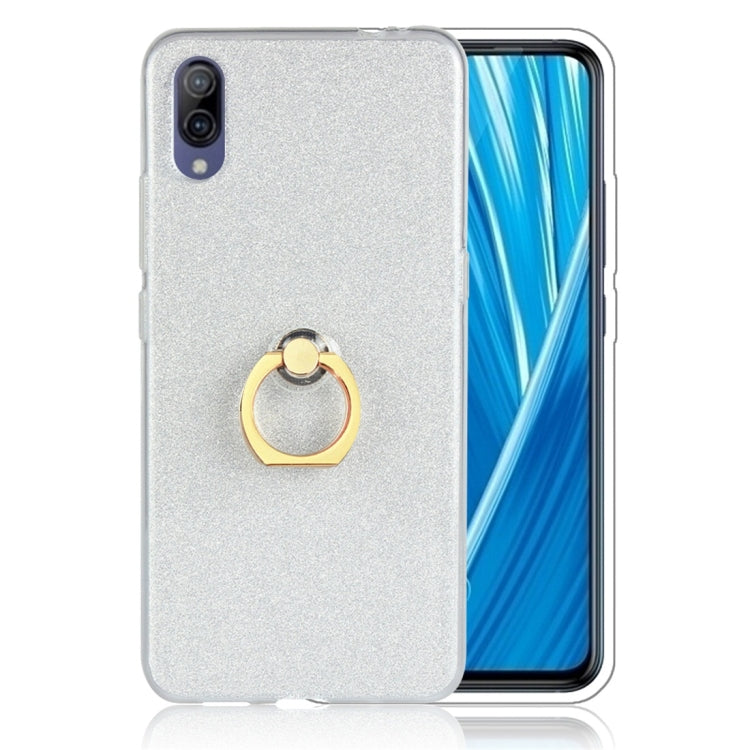 For Vivo X23 Symphony Edition Glittery Powder Shockproof TPU Protective Case with Ring Holder
