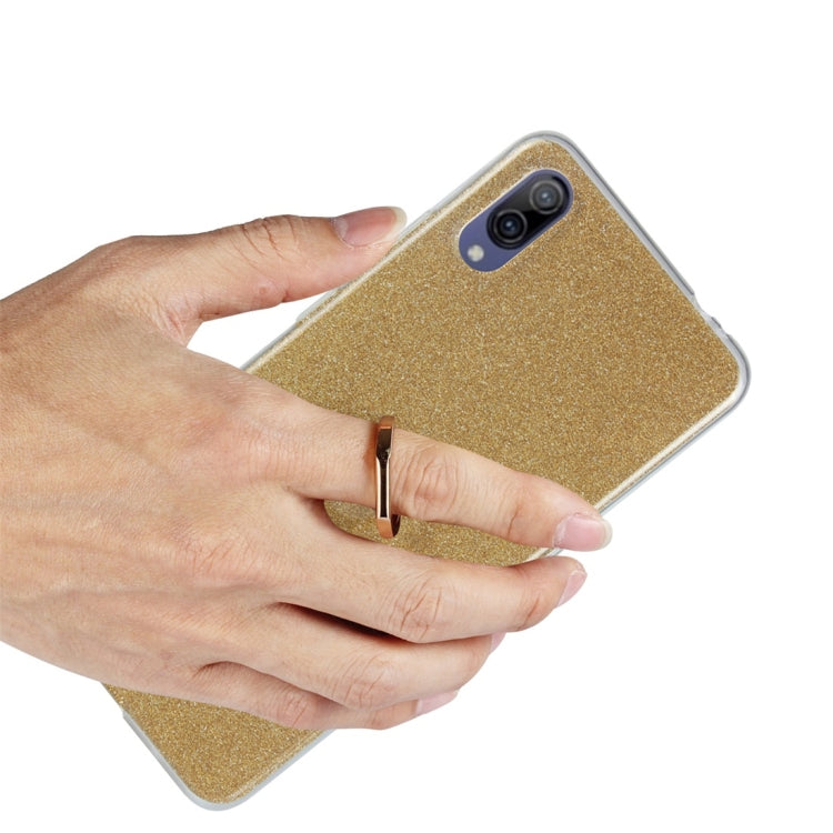 For Vivo X23 Symphony Edition Glittery Powder Shockproof TPU Protective Case with Ring Holder