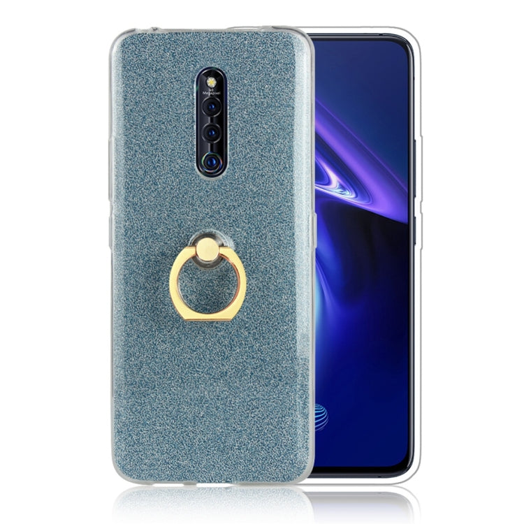 For Vivo X27 Pro Glittery Powder Shockproof TPU Protective Case with Ring Holder