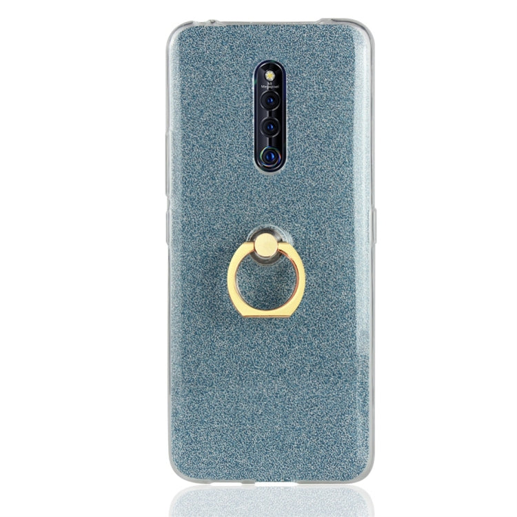 For Vivo X27 Pro Glittery Powder Shockproof TPU Protective Case with Ring Holder