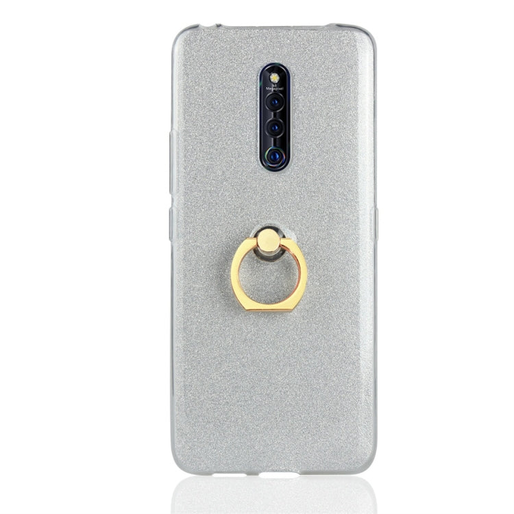 For Vivo X27 Pro Glittery Powder Shockproof TPU Protective Case with Ring Holder