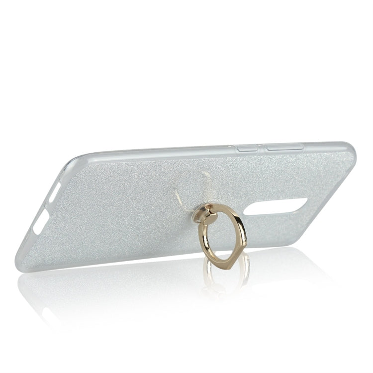 For Vivo X27 Pro Glittery Powder Shockproof TPU Protective Case with Ring Holder