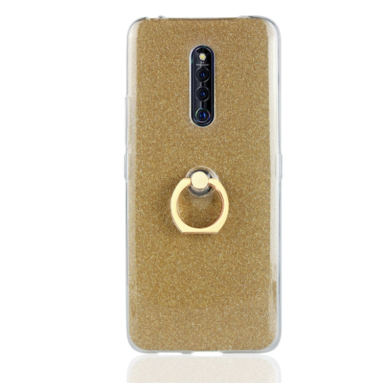 For Vivo X27 Pro Glittery Powder Shockproof TPU Protective Case with Ring Holder