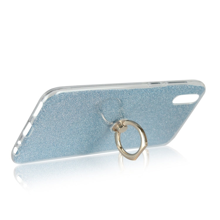For Vivo Y97 Glittery Powder Shockproof TPU Protective Case with Ring Holder