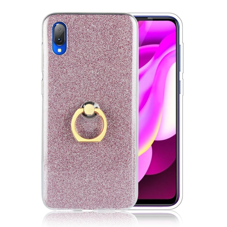 For Vivo Y97 Glittery Powder Shockproof TPU Protective Case with Ring Holder