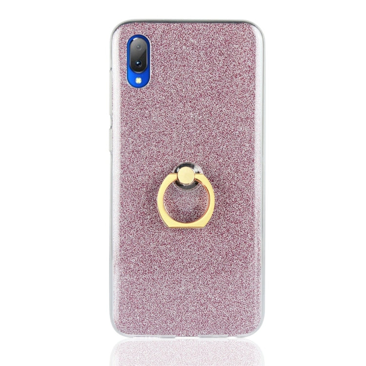 For Vivo Y97 Glittery Powder Shockproof TPU Protective Case with Ring Holder