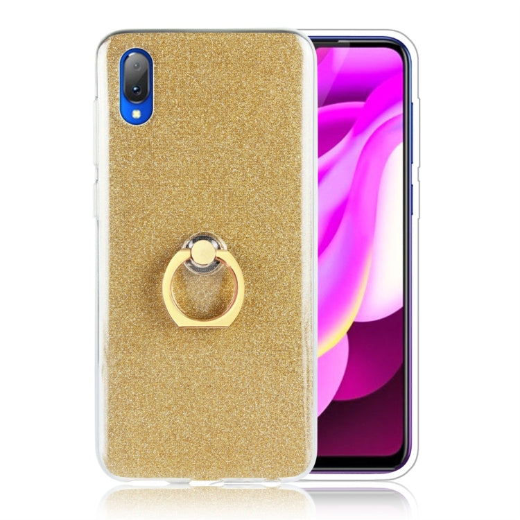 For Vivo Y97 Glittery Powder Shockproof TPU Protective Case with Ring Holder