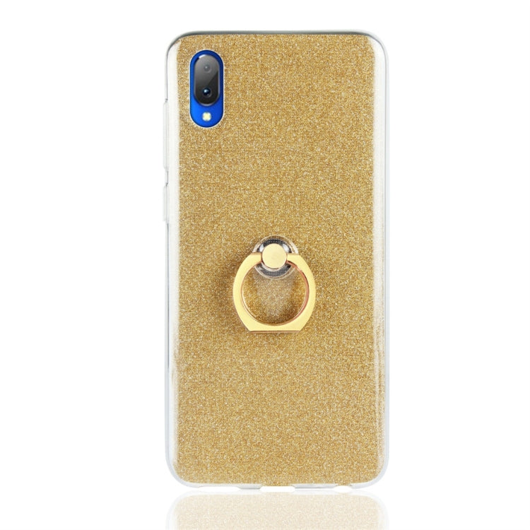 For Vivo Y97 Glittery Powder Shockproof TPU Protective Case with Ring Holder