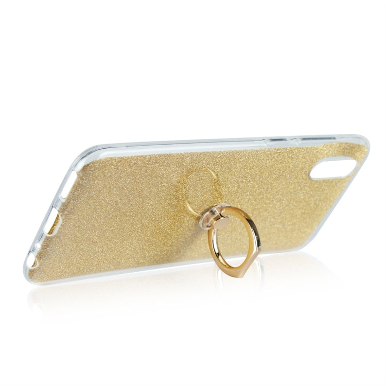 For Vivo Y97 Glittery Powder Shockproof TPU Protective Case with Ring Holder