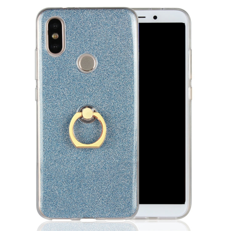 For Xiaomi Mi 6X Glittery Powder Shockproof TPU Protective Case with Ring Holder