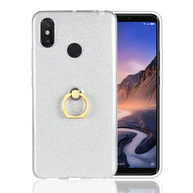 For Xiaomi Mi Max 3 Glittery Powder Shockproof TPU Protective Case with Ring Holder