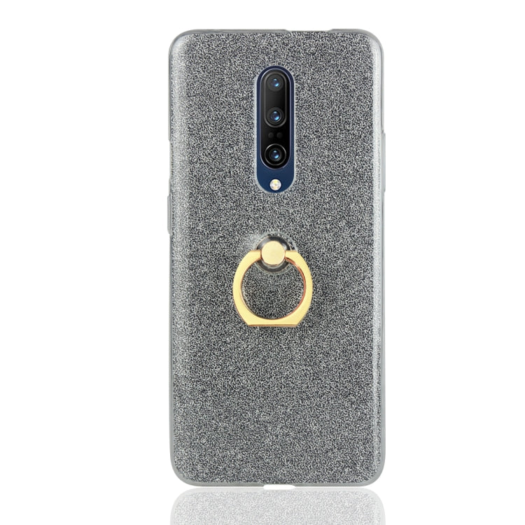 For OnePlus 7 Glittery Powder Shockproof TPU Protective Case with Ring Holder