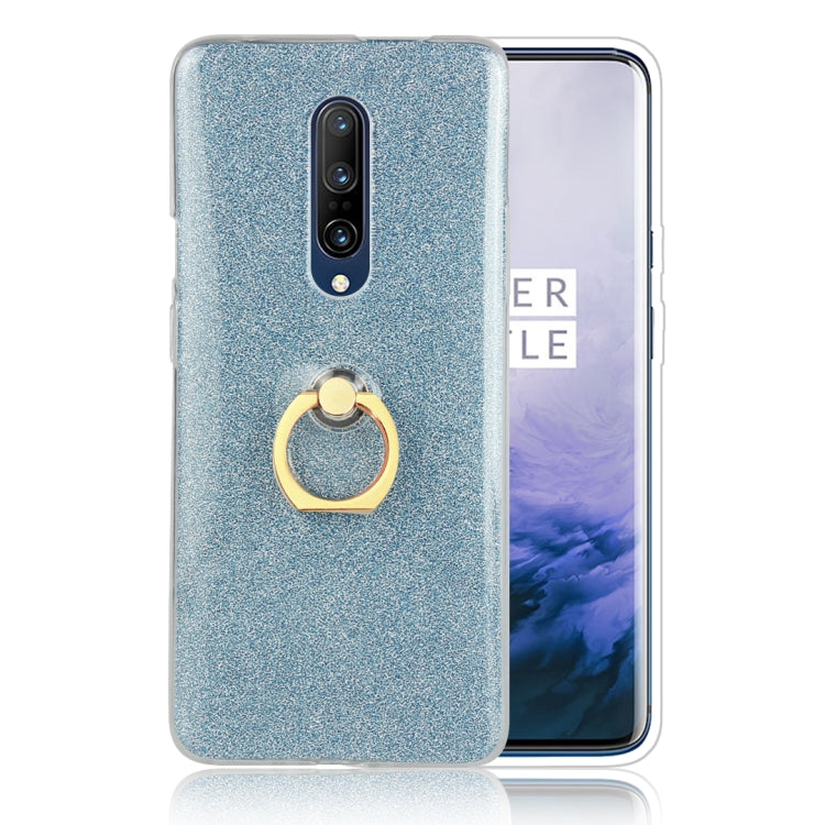 For OnePlus 7 Glittery Powder Shockproof TPU Protective Case with Ring Holder
