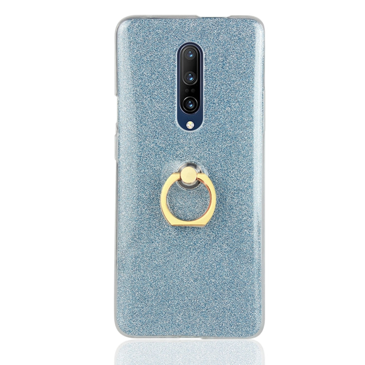 For OnePlus 7 Glittery Powder Shockproof TPU Protective Case with Ring Holder