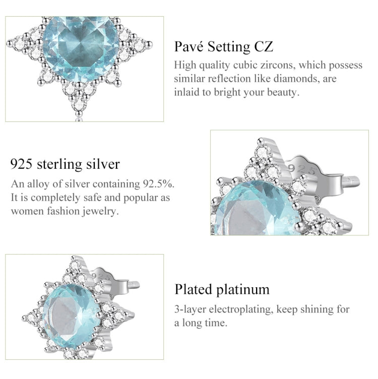 S925 Sterling Silver Shining Star Stud Earrings Women Earrings
