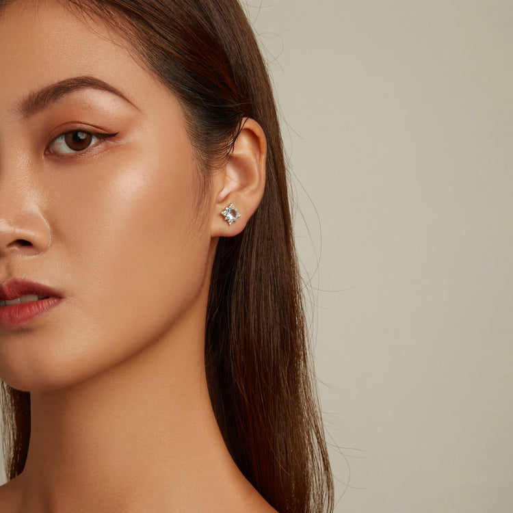 S925 Sterling Silver Shining Star Stud Earrings Women Earrings