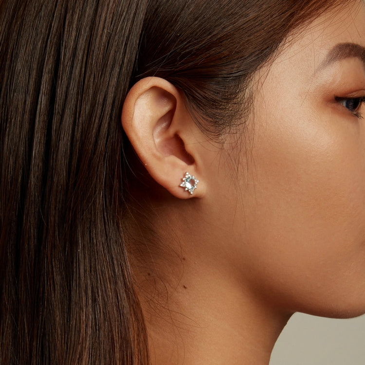 S925 Sterling Silver Shining Star Stud Earrings Women Earrings