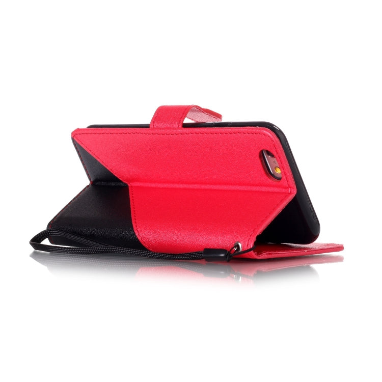 For iPhone 6 & 6s Matching Color Frosted Texture Horizontal Flip PU Leather Case with Holder & Card Slots & Lanyard