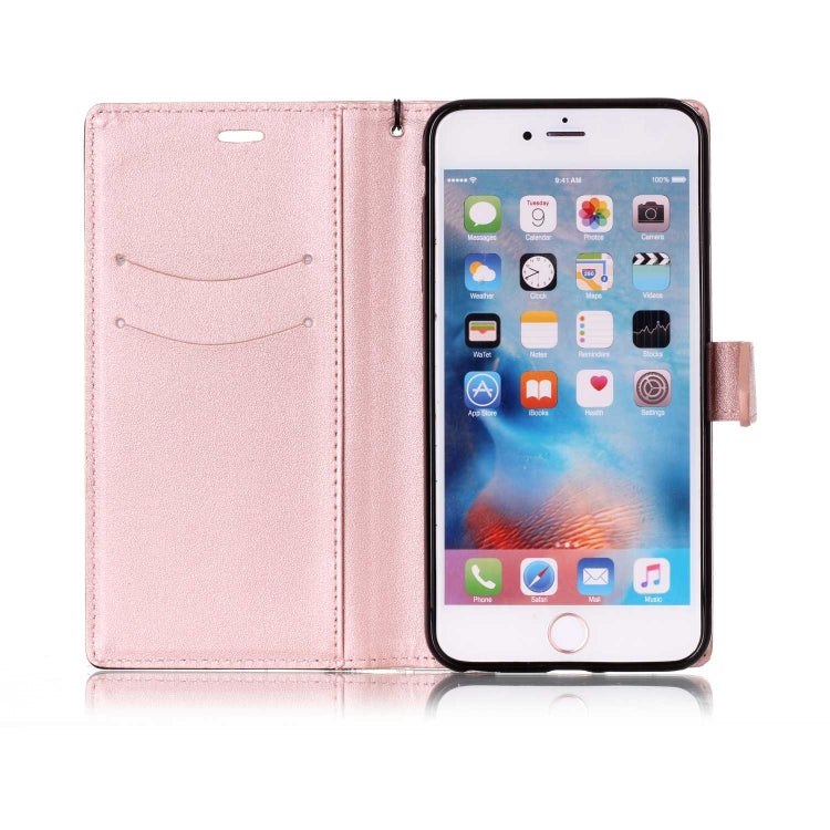 For iPhone 6 & 6s Matching Color Frosted Texture Horizontal Flip PU Leather Case with Holder & Card Slots & Lanyard
