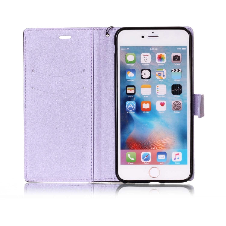 For iPhone 6 Plus & 6s Plus Matching Color Frosted Texture Horizontal Flip PU Leather Case with Holder & Card Slots & Lanyard