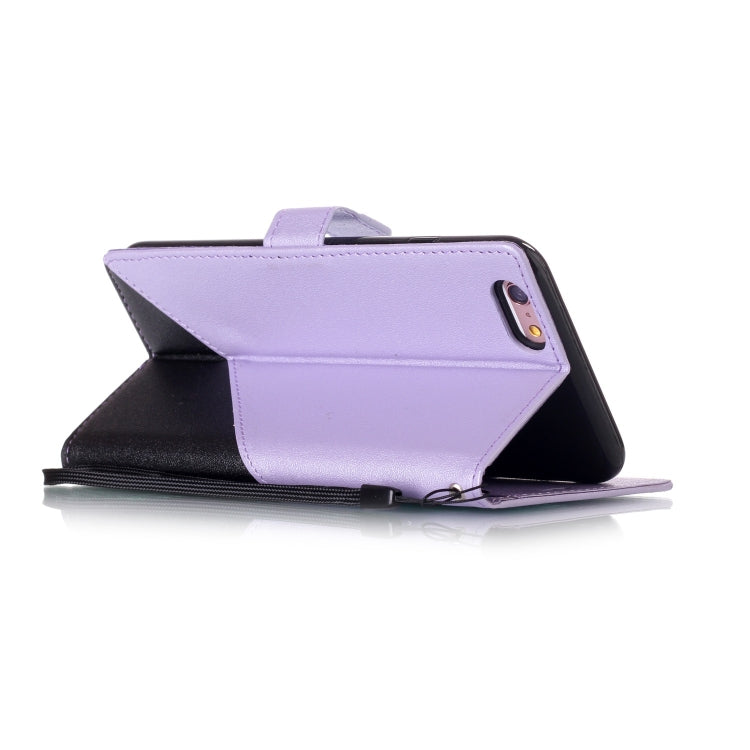 For iPhone 6 Plus & 6s Plus Matching Color Frosted Texture Horizontal Flip PU Leather Case with Holder & Card Slots & Lanyard