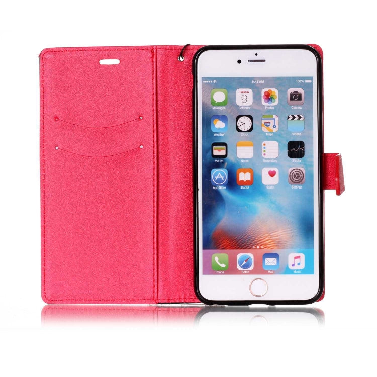 For iPhone 6 Plus & 6s Plus Matching Color Frosted Texture Horizontal Flip PU Leather Case with Holder & Card Slots & Lanyard