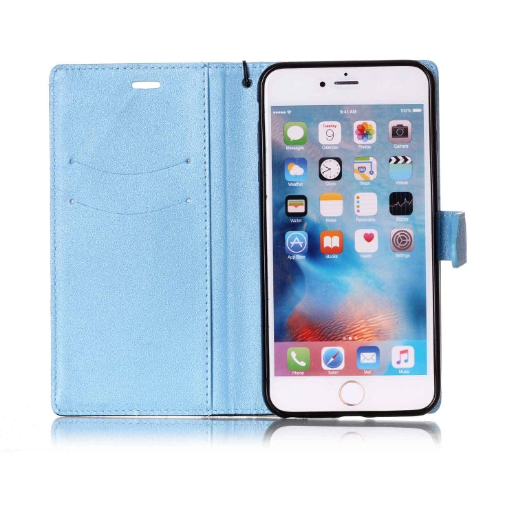 For iPhone 6 Plus & 6s Plus Matching Color Frosted Texture Horizontal Flip PU Leather Case with Holder & Card Slots & Lanyard