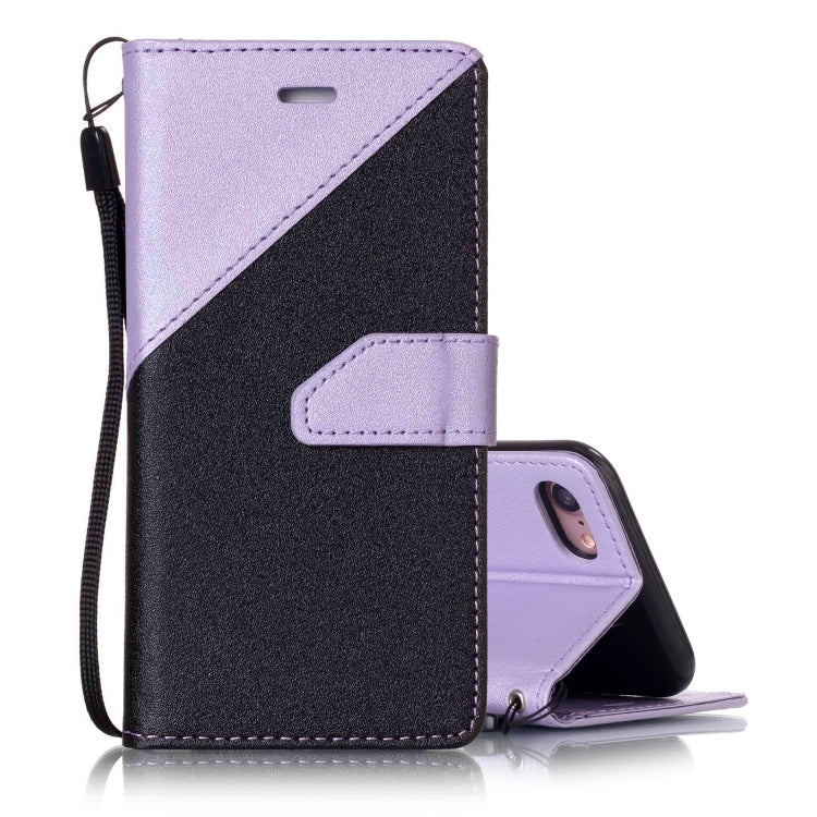For iPhone SE 2020 & 8 & 7 Matching Color Frosted Texture Horizontal Flip PU Leather Case with Holder & Card Slots & Lanyard