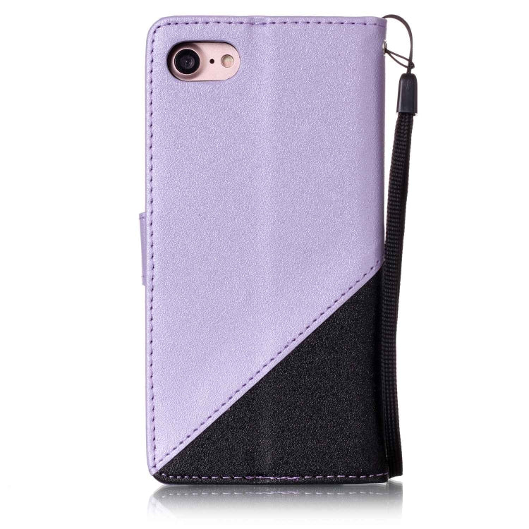 For iPhone SE 2020 & 8 & 7 Matching Color Frosted Texture Horizontal Flip PU Leather Case with Holder & Card Slots & Lanyard