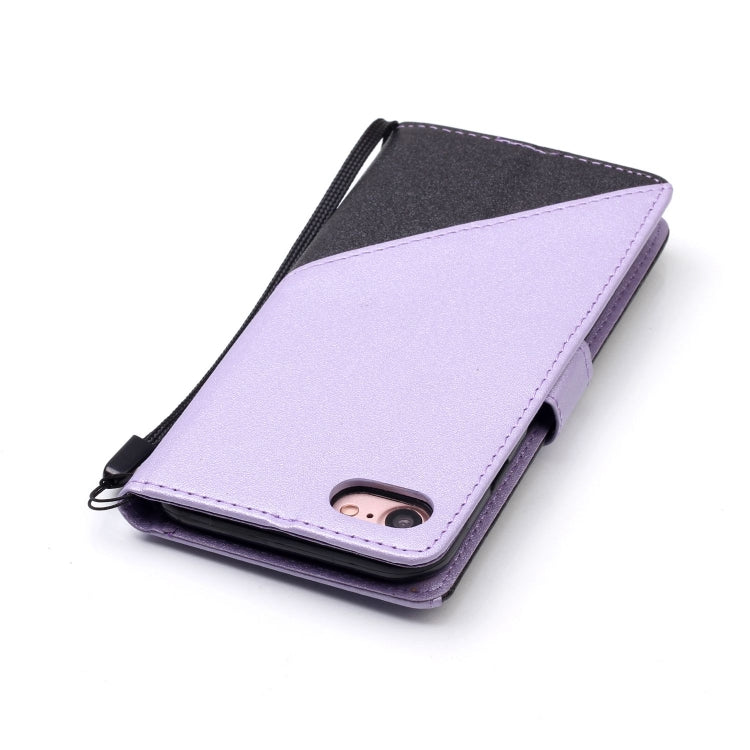 For iPhone SE 2020 & 8 & 7 Matching Color Frosted Texture Horizontal Flip PU Leather Case with Holder & Card Slots & Lanyard