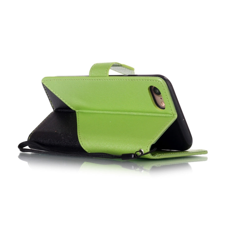 For iPhone SE 2020 & 8 & 7 Matching Color Frosted Texture Horizontal Flip PU Leather Case with Holder & Card Slots & Lanyard