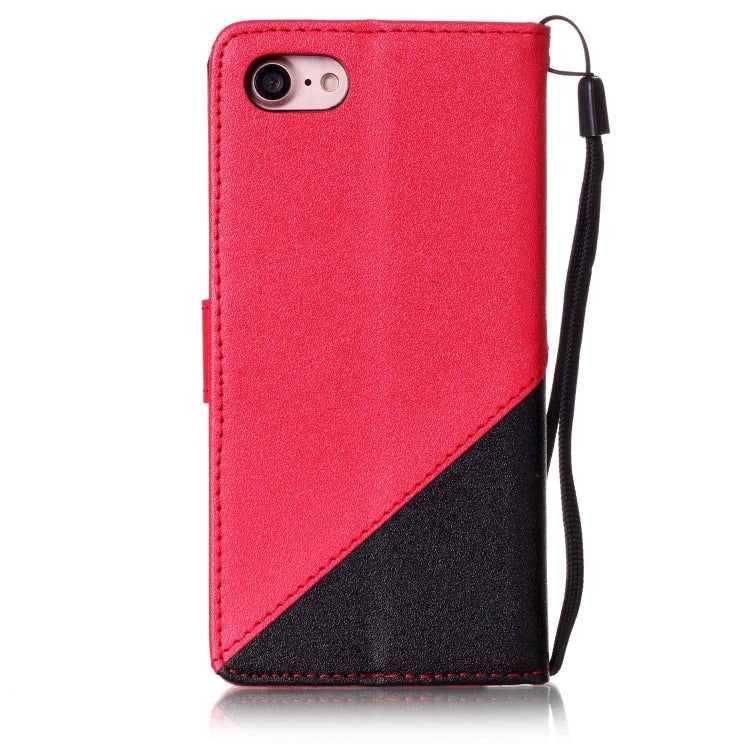 For iPhone SE 2020 & 8 & 7 Matching Color Frosted Texture Horizontal Flip PU Leather Case with Holder & Card Slots & Lanyard