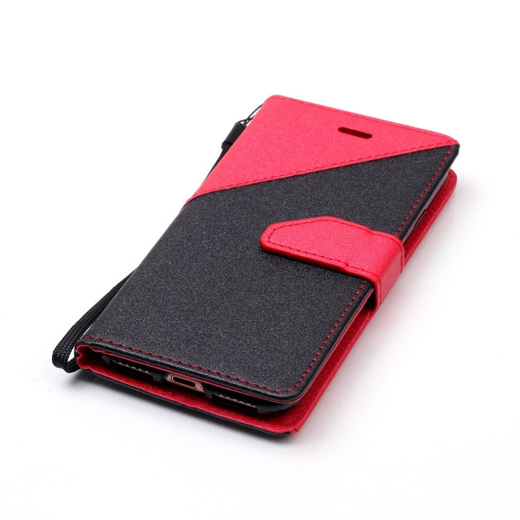 For iPhone SE 2020 & 8 & 7 Matching Color Frosted Texture Horizontal Flip PU Leather Case with Holder & Card Slots & Lanyard