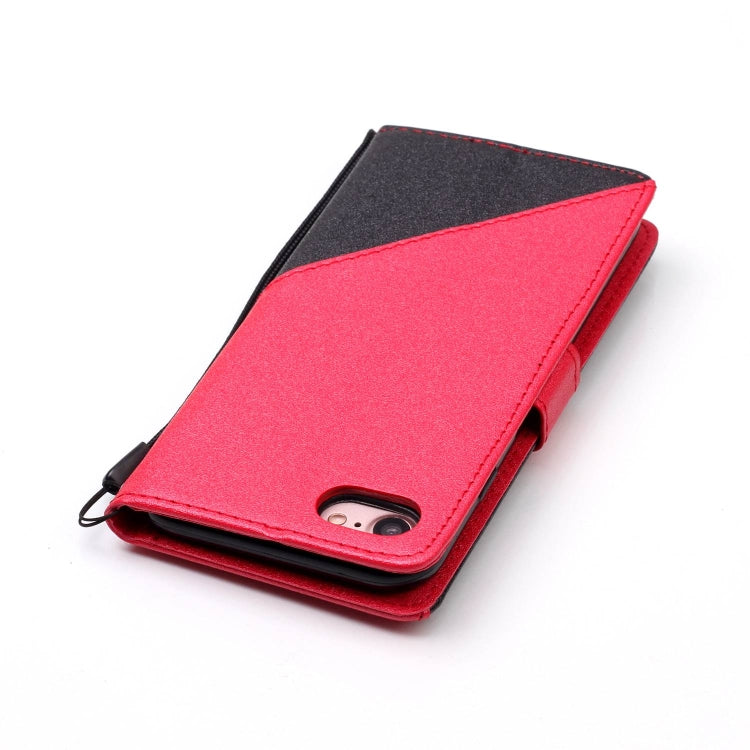 For iPhone SE 2020 & 8 & 7 Matching Color Frosted Texture Horizontal Flip PU Leather Case with Holder & Card Slots & Lanyard