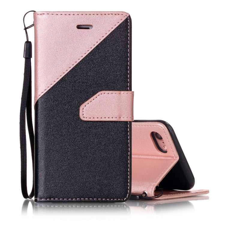 For iPhone SE 2020 & 8 & 7 Matching Color Frosted Texture Horizontal Flip PU Leather Case with Holder & Card Slots & Lanyard