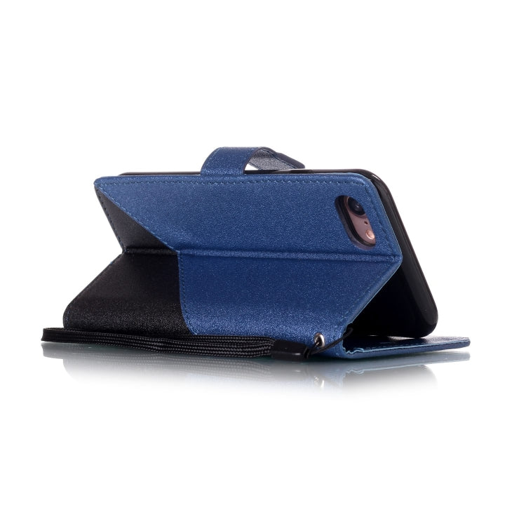 For iPhone SE 2020 & 8 & 7 Matching Color Frosted Texture Horizontal Flip PU Leather Case with Holder & Card Slots & Lanyard