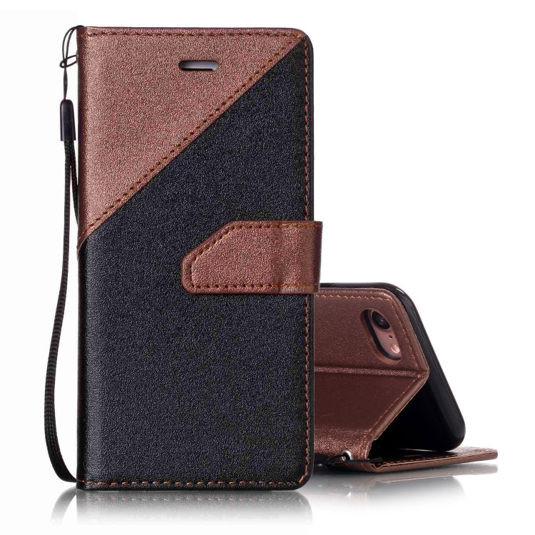 For iPhone SE 2020 & 8 & 7 Matching Color Frosted Texture Horizontal Flip PU Leather Case with Holder & Card Slots & Lanyard