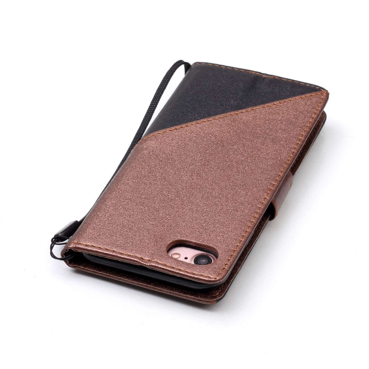 For iPhone SE 2020 & 8 & 7 Matching Color Frosted Texture Horizontal Flip PU Leather Case with Holder & Card Slots & Lanyard